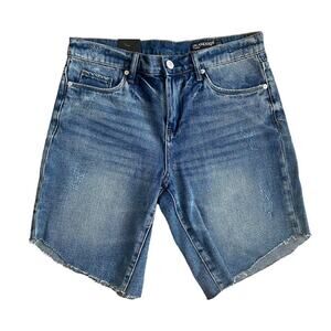 NWT Blank NYC Cutoff Washed Distress Cowgirl Style Mid Rise Short Size 28